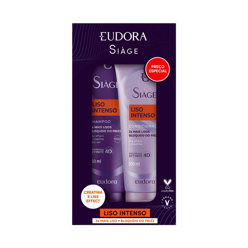 Kit-Shampoo-250ml---Condicionador-200ml-Eudora-Siage-Liso-Intenso