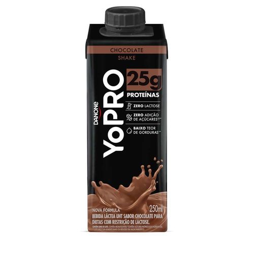 Bebida Láctea Gelada Zero Lactose YoPRO Chocolate 25g de Proteína 250mL