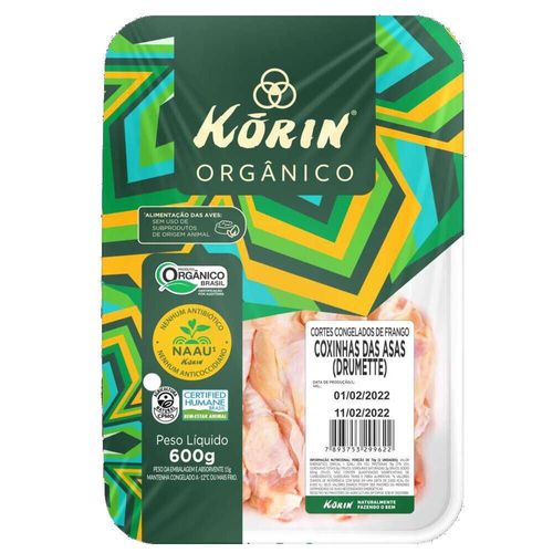 Coxinha da Asa de Frango Congelada Orgânica Korin 600g