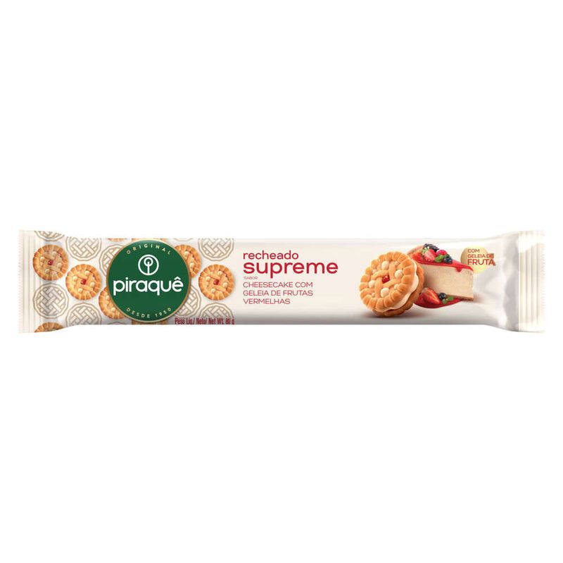 Biscoito-Recheio-Cheesecake-com-Geleia-de-Frutas-Vermelhas-Piraque-Supreme-Pacote-80g