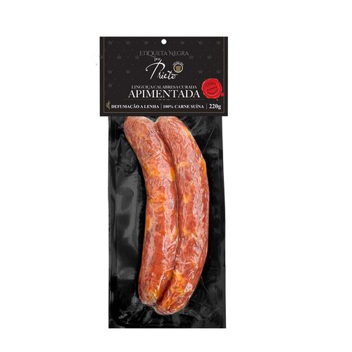 Linguiça Calabresa Defumada Apimentada Etiqueta Negra 220g