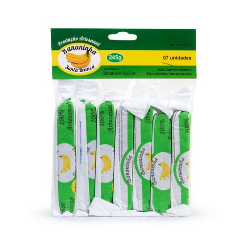 Bananinha Cristalizada Santa Branca com 7 Unidades 245g