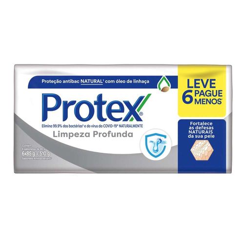Sabonete Antibacteriano Protex Limpeza Profunda Leve 6 Pague 5 Unidades 85 g cada