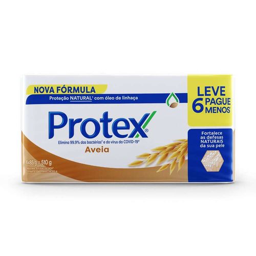 Sabonete Barra Antibacteriano Aveia Protex 510g Leve 6 Pague 5 Unidades