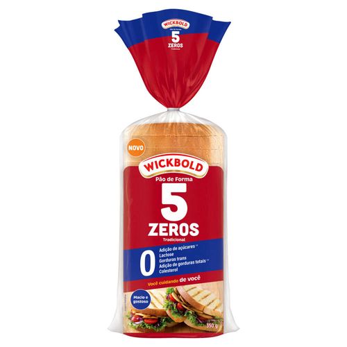 Pão de Forma Tradicional Zero Lactose Wickbold 5 Zeros Pacote 350g