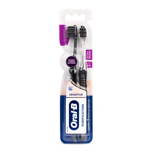 Escova Dental Extramacia Purification Oral-B Whitening Therapy 2 Unidades