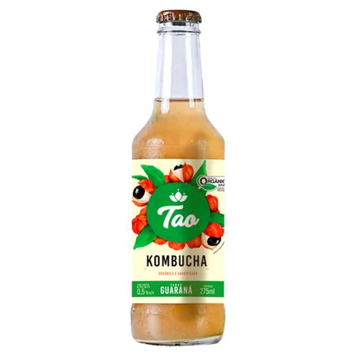 Kombucha Orgânica Guaraná Tao Basic Garrafa 275ml