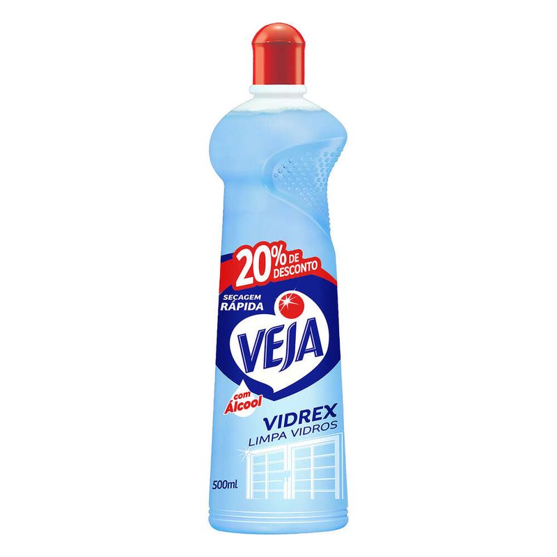 Limpa-Vidro-Liquido-Tradicional-Veja-Vidrex-Squeeze-500ml-Gratis-20--de-Desconto