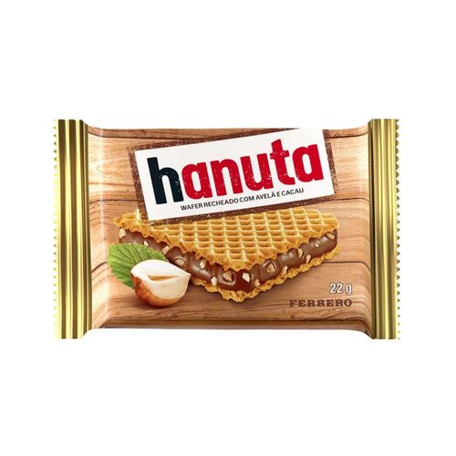 Wafer Hanuta Recheio Creme de Avelã com Cacau Ferrero Pacote 22g