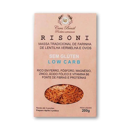 Massa de Farinha de Lentilha Vermelha Risoni Ceres Brasil N55 200g