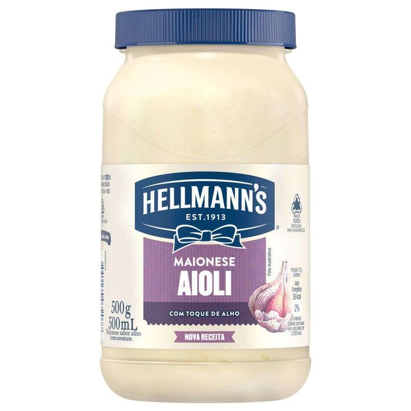 Maionese-Aioli-Hellmanns-sabor-Alho-500-GR