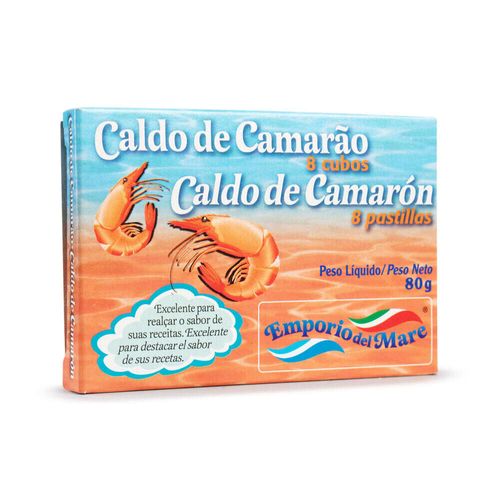 Caldo de Camarão  Del Mare Caixa com 8 Unidades 80g
