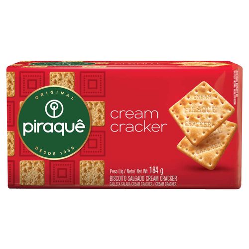 Biscoito Cream Cracker Piraquê Pacote 184g