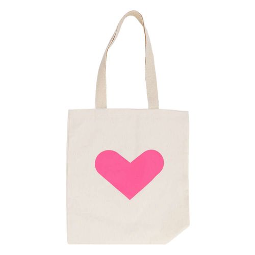Sacola Ecobag em Tecido Amo Rio Coração Rosa M