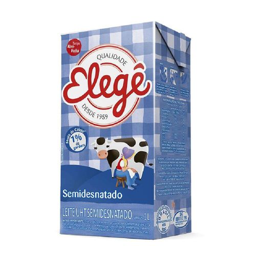 Leite Longa Vida Semidesnatado Elegê Tetra Pak 1 L