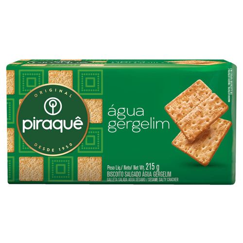 Biscoito Água com Gergelim Piraquê Pacote 215g