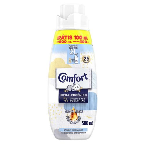 Amaciante de Roupa Concentrado Puro Cuidado Comfort Frasco Leve 500ml Pague 400ml