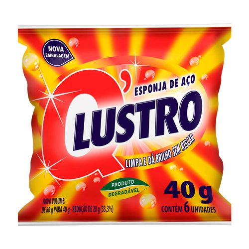 Esponja de Aço Lustro 6 Unidades 40g