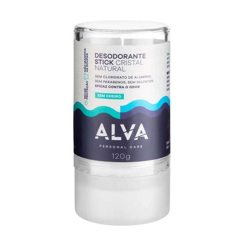 Desodorante Stick Cristal Natural Alva Sem Perfume 120g