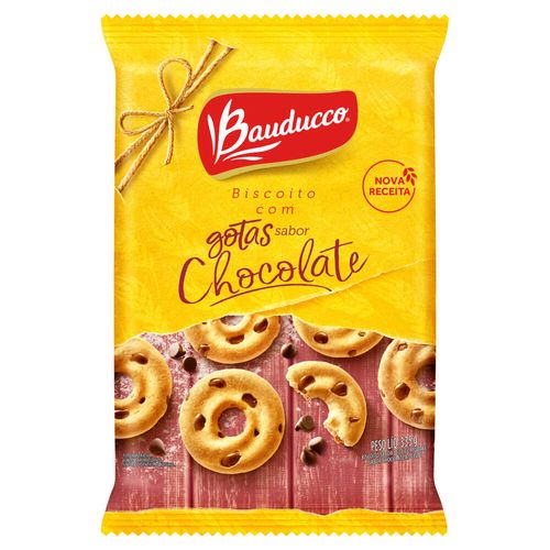 Biscoito Leite com Gotas de Chocolate Bauducco Pacote 335g