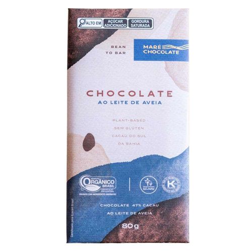 Chocolate Orgânico 47% ao Leite de Aveia Maré Orgânico 80g