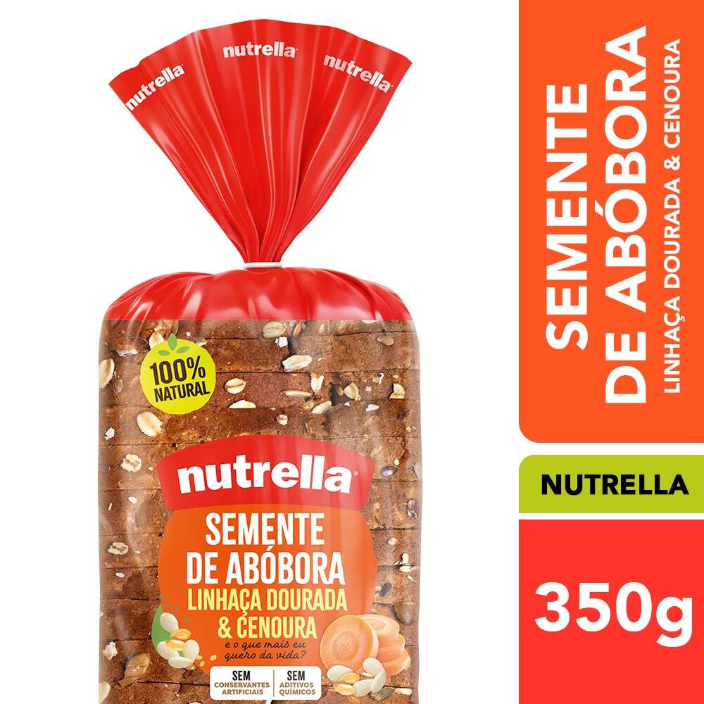 Pão De Forma Nutrella Semente De Abóbora Linhaça E Cenoura 350g Zona Sul 6915