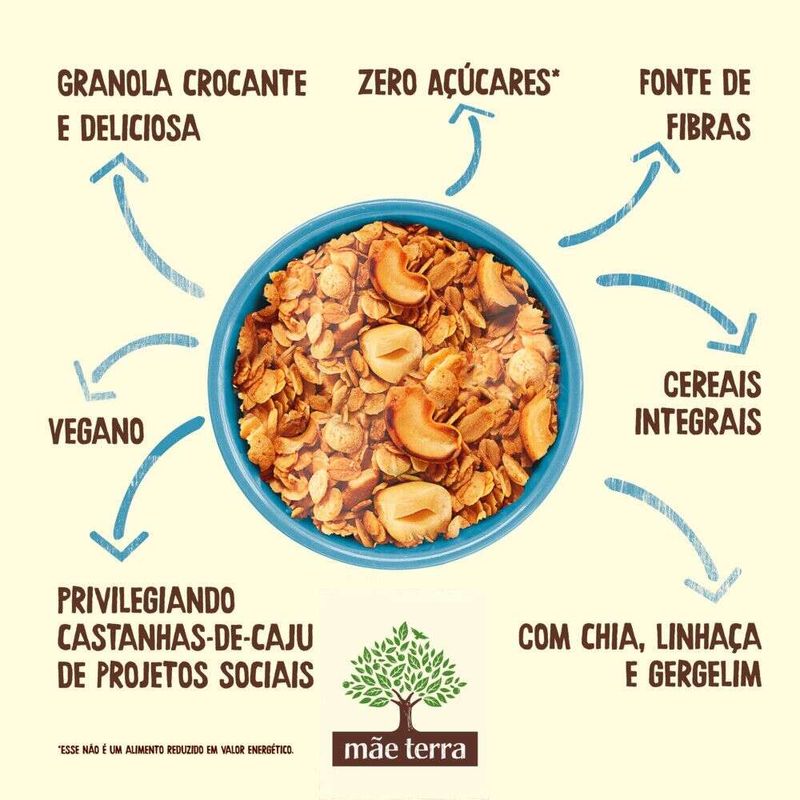 Granola-Tradicional-Zero-Acucar-Mae-Terra-Pacote-250g