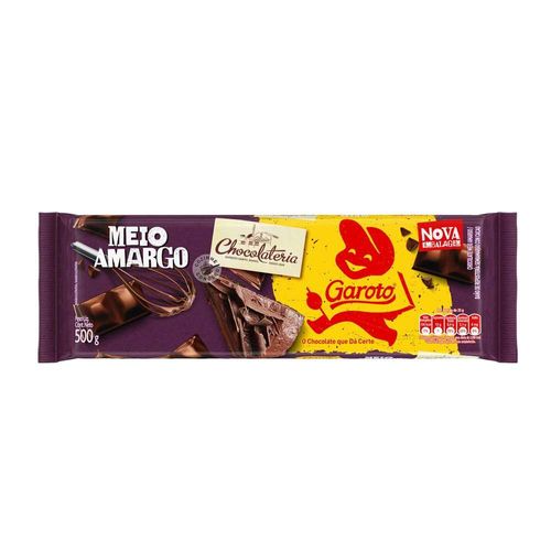 Chocolate para Cobertura Garoto Meio Amargo 500g