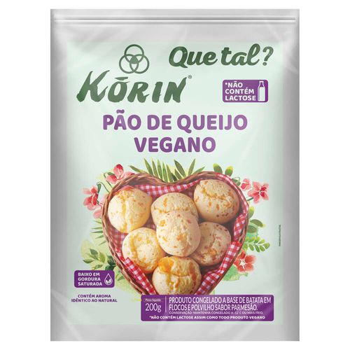 Pão de Queijo Congelado Vegano Parmesão Korin Que Tal? Pacote 200g