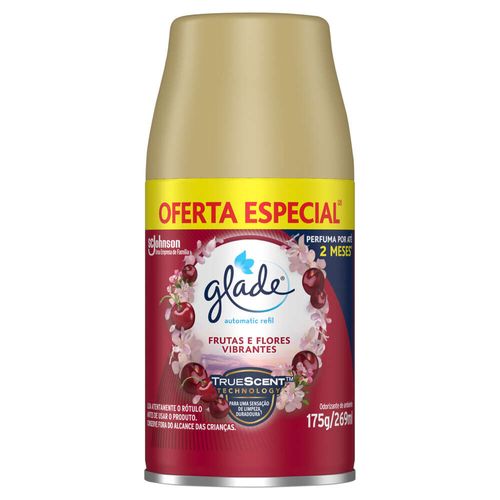 Odorizador de Ambiente Frutas e Flores Vibrantes Glade Automatic Frasco 269ml Refil