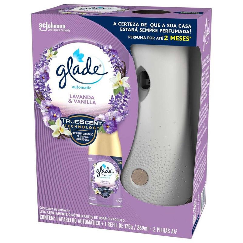 Purificador-De-Ar-Glade-Automatic-Lavanda-E-Baunilha-Aparelho---Refil-269-Ml