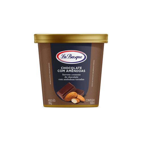 Sorvete La Basque Chocolate Com Amêndoas Pote 500ml