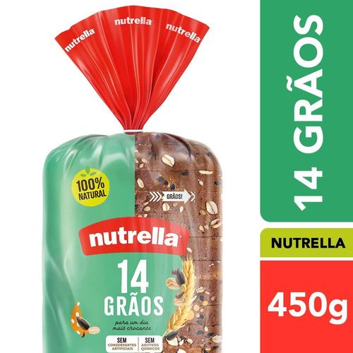 Pão De Fôrma Integral Nutrella Vitta Natural 14grãos 500g