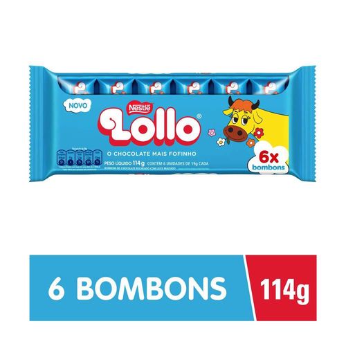 Chocolate Lollo Pacote com 6 Unidades 114g