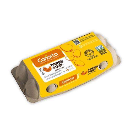 Ovos Brancos Cariorta Happy Eggs com 10 Unidades