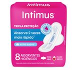 Absorvente Íntimo Com Abas Intimus Tripla Proteção Suave Pacote 8 Unidades