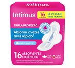 Absorvente Íntimo Com Abas Intimus Tripla Proteção Extra Suave Pacote Leve 16 Pague 14 Unidades