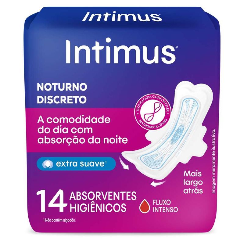 Absorvente-Intimo-Com-Abas-Intimus-Dia-E-Noite-Ultrafino-Extra-Suave-Pacote-Com-14-Unidades