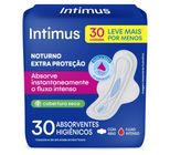 Absorvente Íntimo Com Abas Intimus Noturno Seca Com 30 Unidades