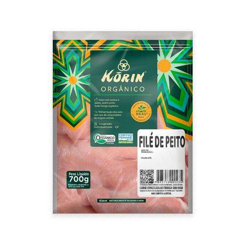 Filé de Peito Orgânico Congelado Korin 700g