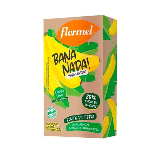 Bananada Cremosa Zero Flormel 66g Caixa com 3 Unidades 22g Cada