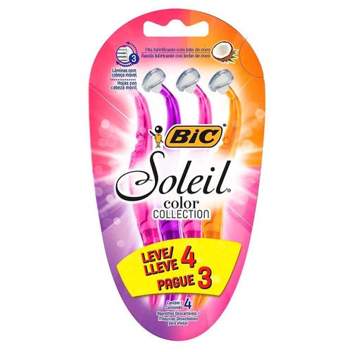 Aparelho de Barbear Bic Soleil Sortidos 3 Lâminas Leve 4 Pague 3