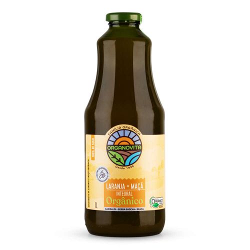 Suco Laranja e Maçã Integral Orgânico Organovita 1L