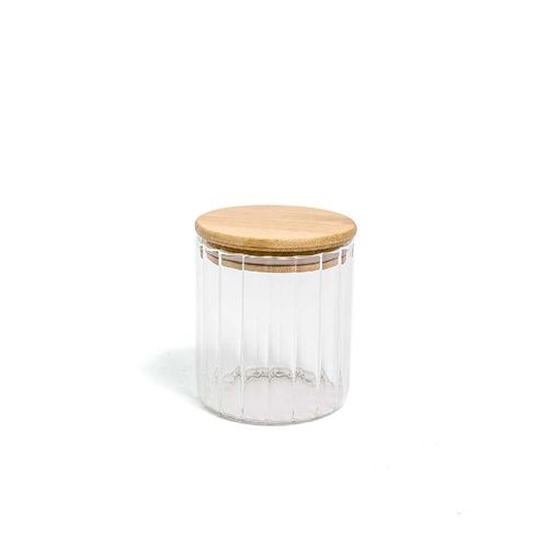 Pote de Vidro Canelado 500ml Bambu Oikos