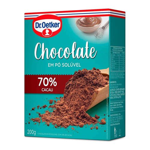 Chocolate Pó Solúvel 70% Cacau Dr. Oetker DeCoração Caixa 200g
