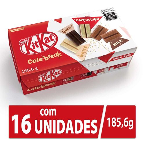 Chocolate Kitkat Celebreak Caixa 185,6g 16 Unidades