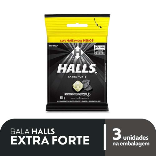 Bala Halls Extra Forte Pacote com 3 Unidades