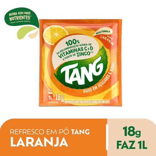 Refresco em Pó Laranja Tang Pacote 18g