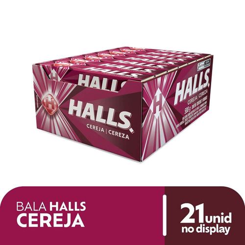 Bala de Cereja Halls 21 unidades 28g