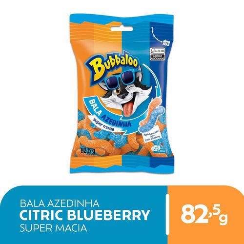 Bala Citric Blueberry Rabinho de Gato Bubbaloo Pacote 82,5g